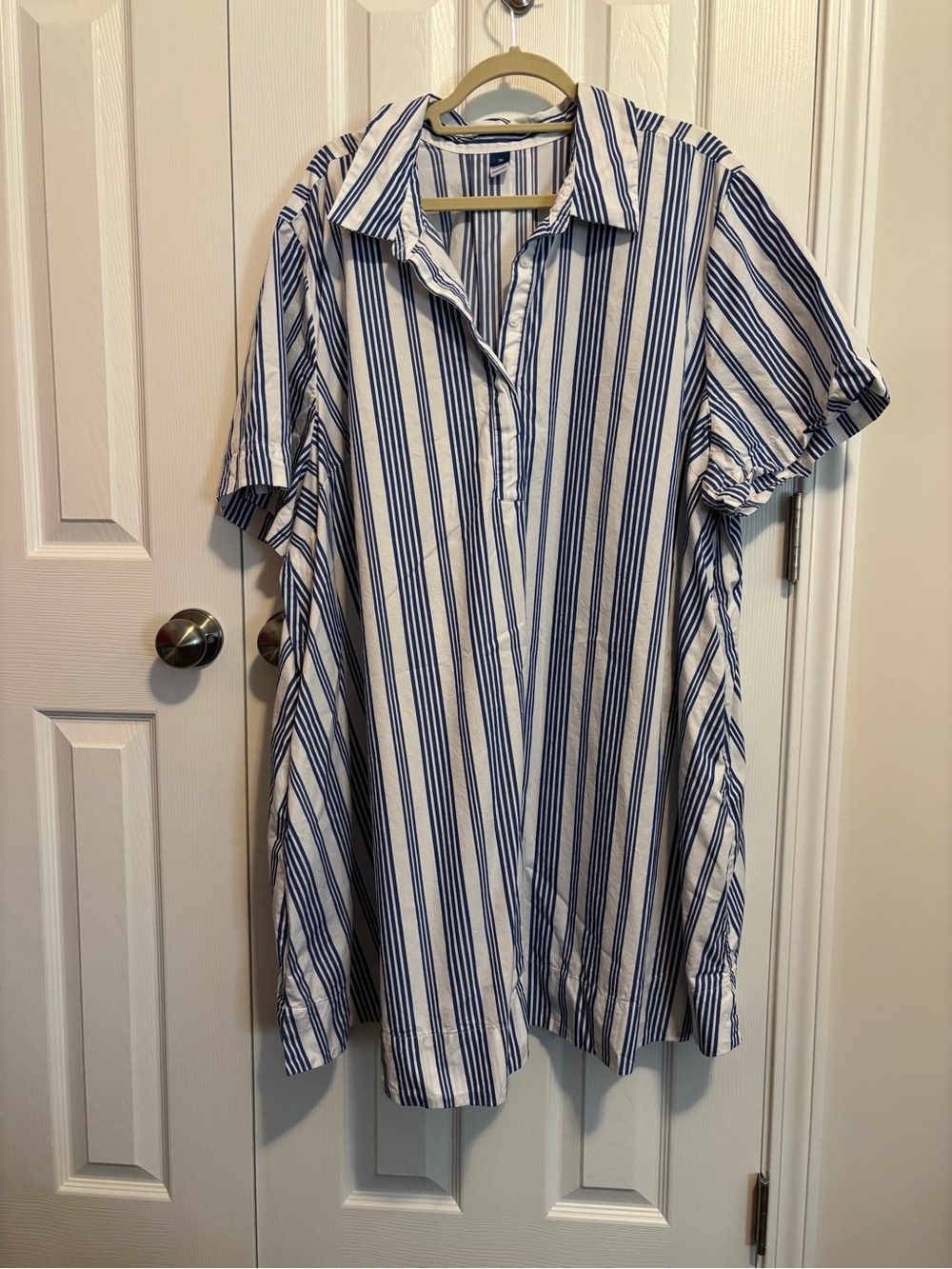 Old Navy Blue and White Striped Shirt Dress